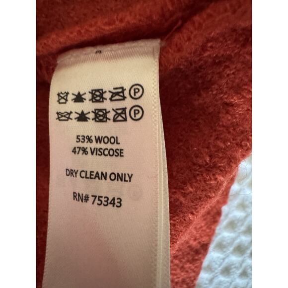 6 for $20 Rachel Zoe Wool Blend Open Cardigan Fall Orange M - Picture 6 of 6